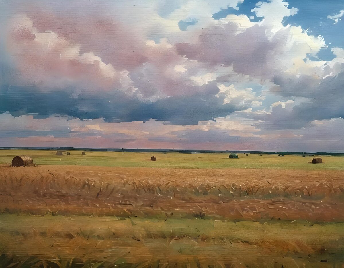 Родные просторы. Иллюстрация создана с помощью нейросети Dreamshaper XL Lightning, фоторедактора Fotoramio и программы Photoshop.