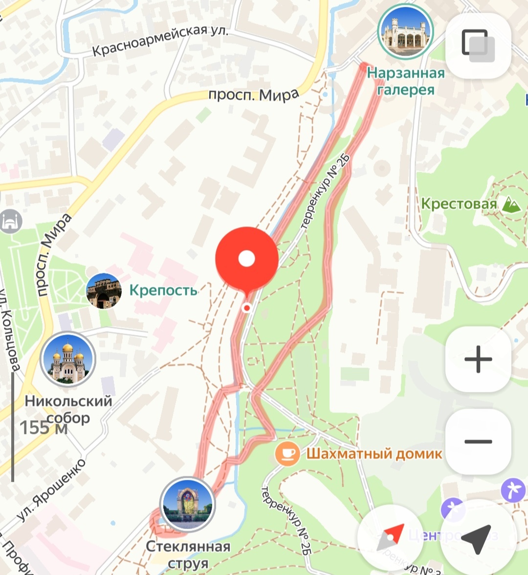 Терренкур № 1 в Кисловодске на Яндекс картах