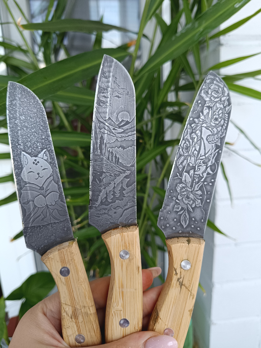Мои пробные первые ножи с кучей косяков