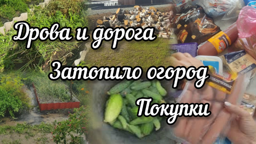 Дорога и дрова🤯🤦‍♀️ Покупки 🛍️Затопило огород 🌀