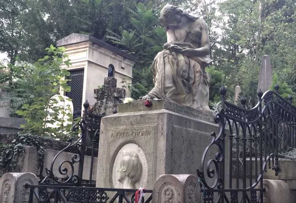 Могила Шопена на кладбище Пер Лашез в Париже