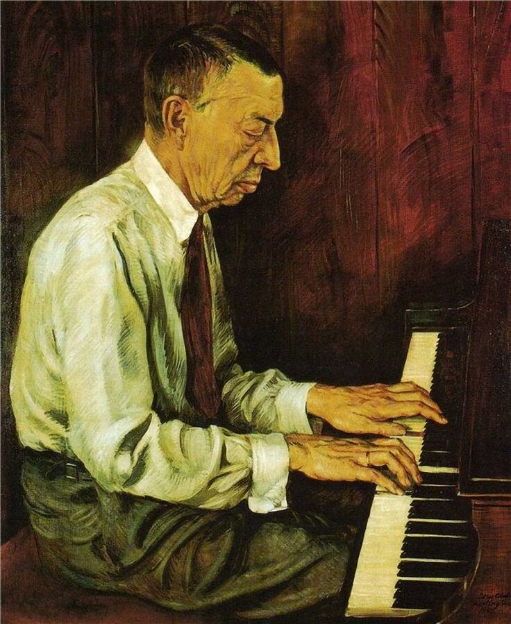 Борис Шаляпин. Портрет Сергея Рахманинова. 1940. Московский Мемориальный музей-усадьба Ф.И. Шаляпина.