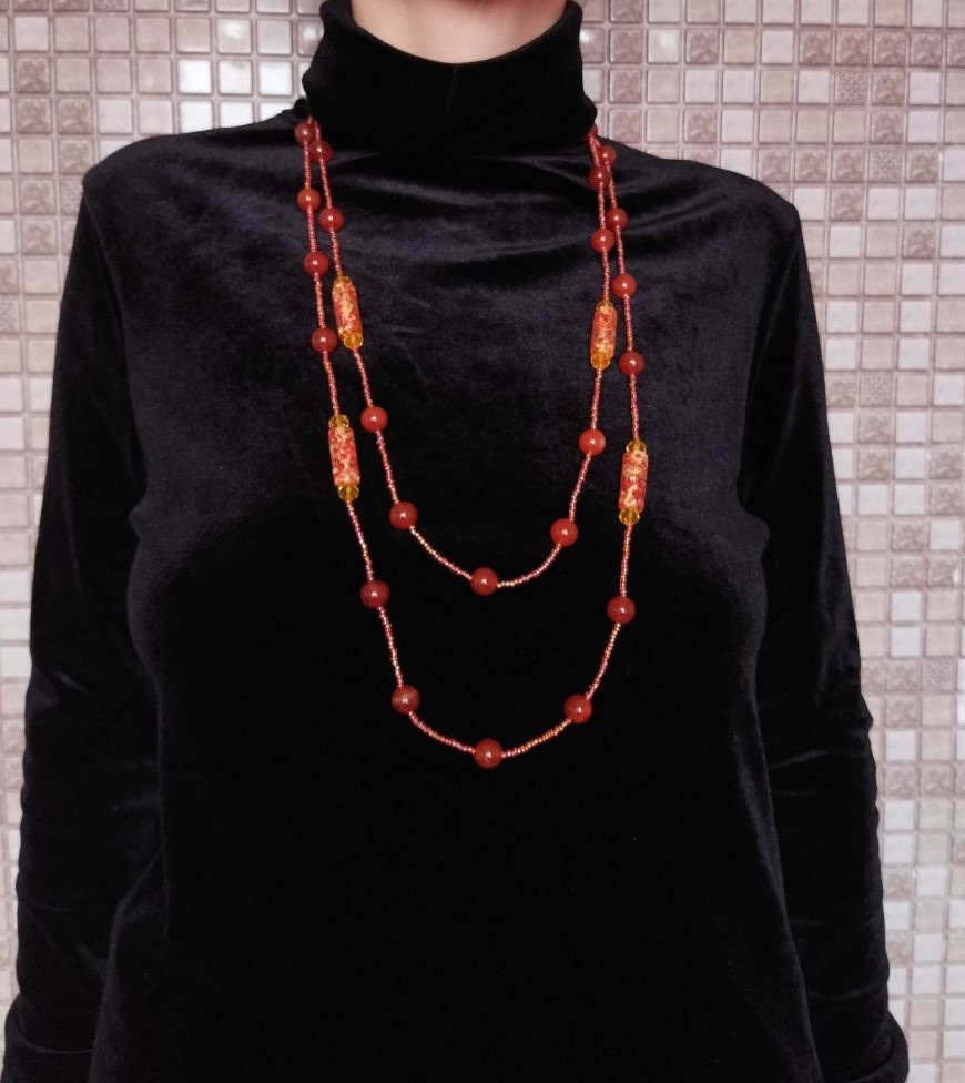 Бусы из сердолика моей работы