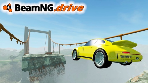 БЕЗУМНЫЙ ПЕРЕЛЕТ ЧЕРЕЗ МОСТ Beamng Drive АВАРИИ ЛУЧШИЕ эксперименты в Бименджи Драйв гонки #6