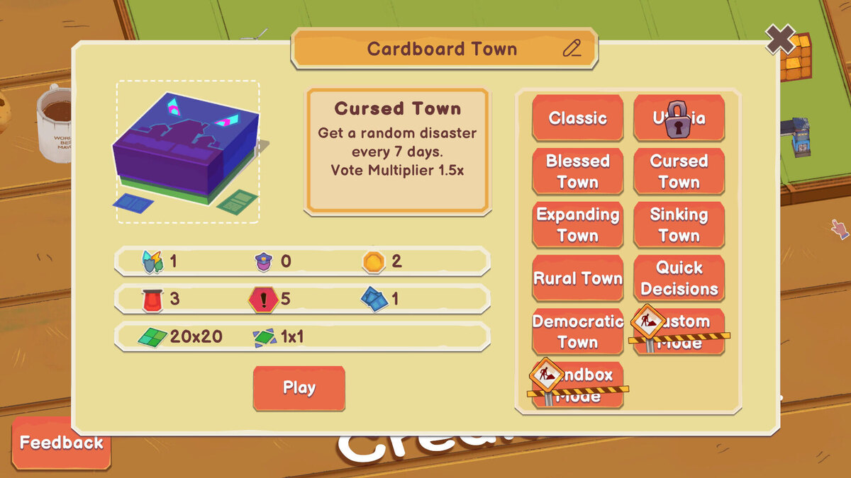    Галерея игры Cardboard Town