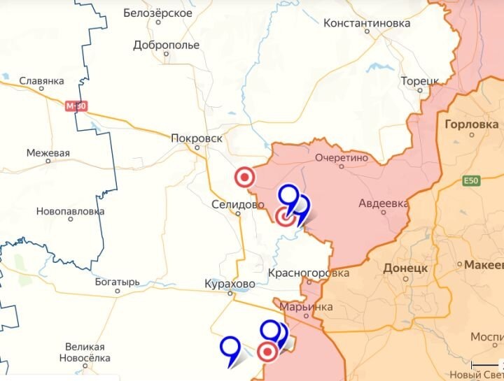 Ситуация на Покровском участке фронта и на 28 августа. Источник: lostarmour.info/map.