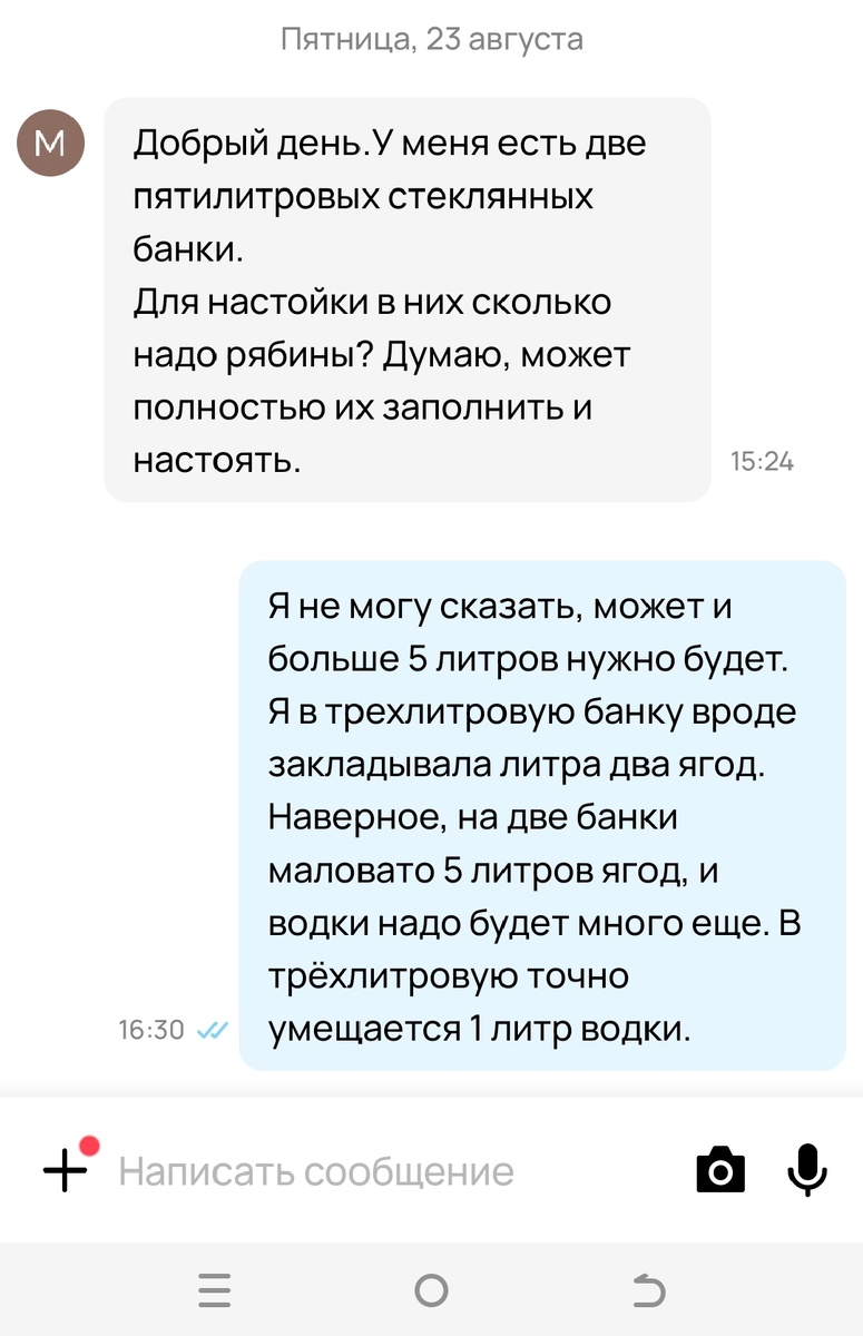 фото автора: переписка с покупателем 