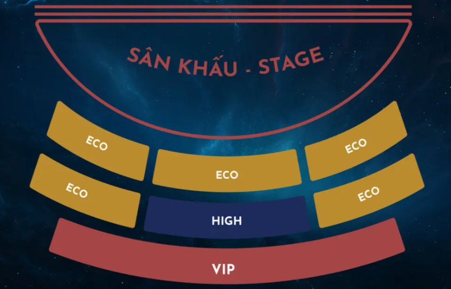 Зоны рассадки на шоу Hoi An Memories