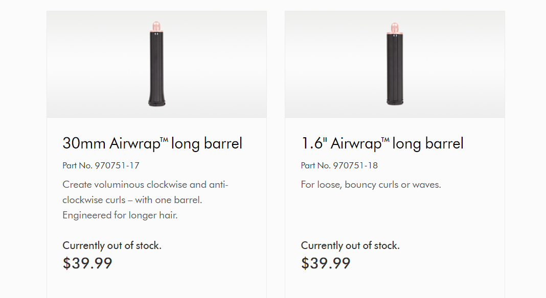 Изображение с сайта dyson.com: новые цилиндрические насадки разного размера.