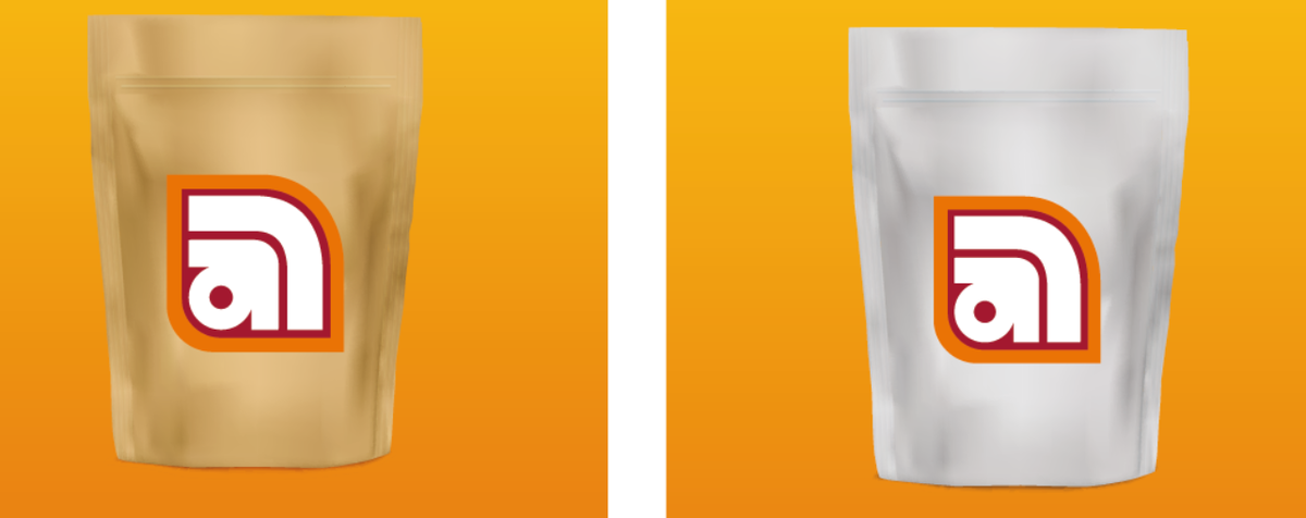 Дой-пак из крафта и полипропилена, наиболее распространенный вид упаковки 