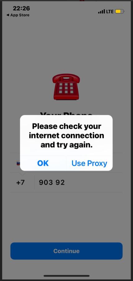 Please Check Your Internet Connection And Try Again пишет Телеграм