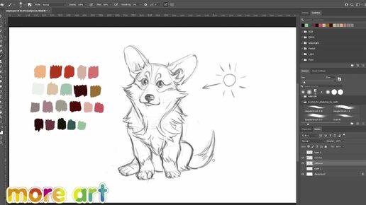 Рисуем собаку корги в Photoshop / Курс «Рисование в Photoshop для начинающих» от more-art.ru