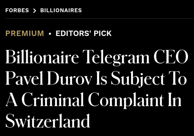 Форбс заявил об уголовном обвинении матери детей Дурова к основателю Телеграм