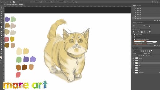 Рисуем персонажа котенка в Photoshop / Курс «Рисование в Photoshop для начинающих» от more-art.ru