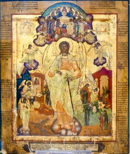 Старообрядческая икона «Ангел Хранитель»  с надписями на полях