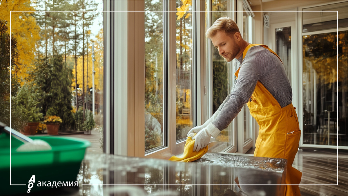Вымойте все окна, рамы, откосы и подоконники