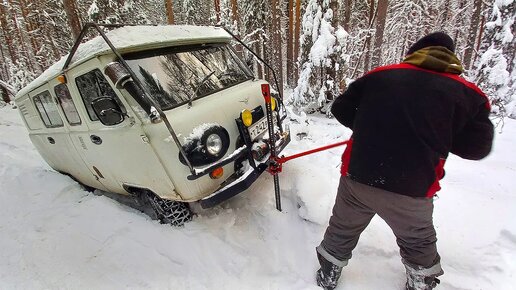 УАЗ БУХАНКА по зимнику за валежником по лесному закону _ uaz off road