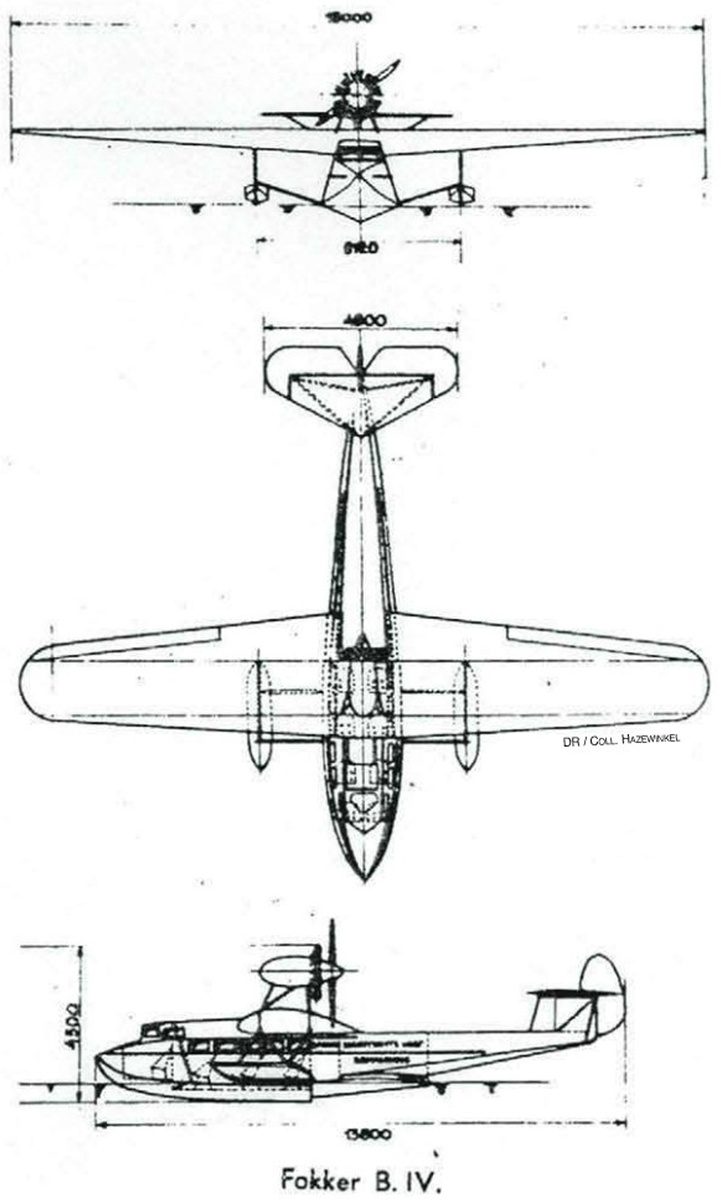  схема летающей лодки Fokker B.IV