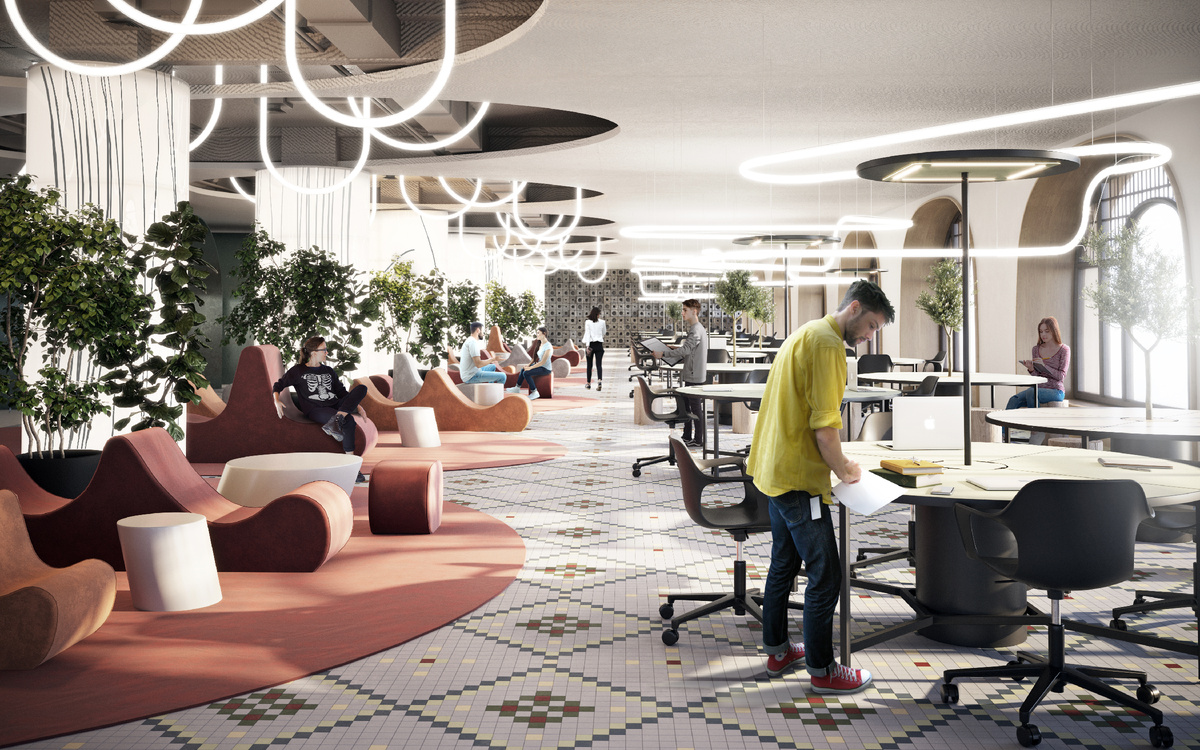 Один из уголков офиса ВК. Фото https://imgbolt.ru/153863-ofis-vk-v-sankt-peterburge