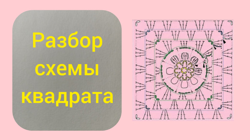 Показываю как связать крючком квадратный мотив с цветком