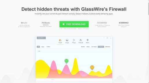 Бесплатное приложение GlassWire : Обнаружение скрытых угроз с брандмауэром