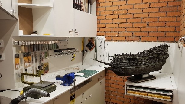  Мастерская Анатолия Печникова и процесс постройки модели корабля-легенды "Летучего голландца". г. Тула. © 2019 год