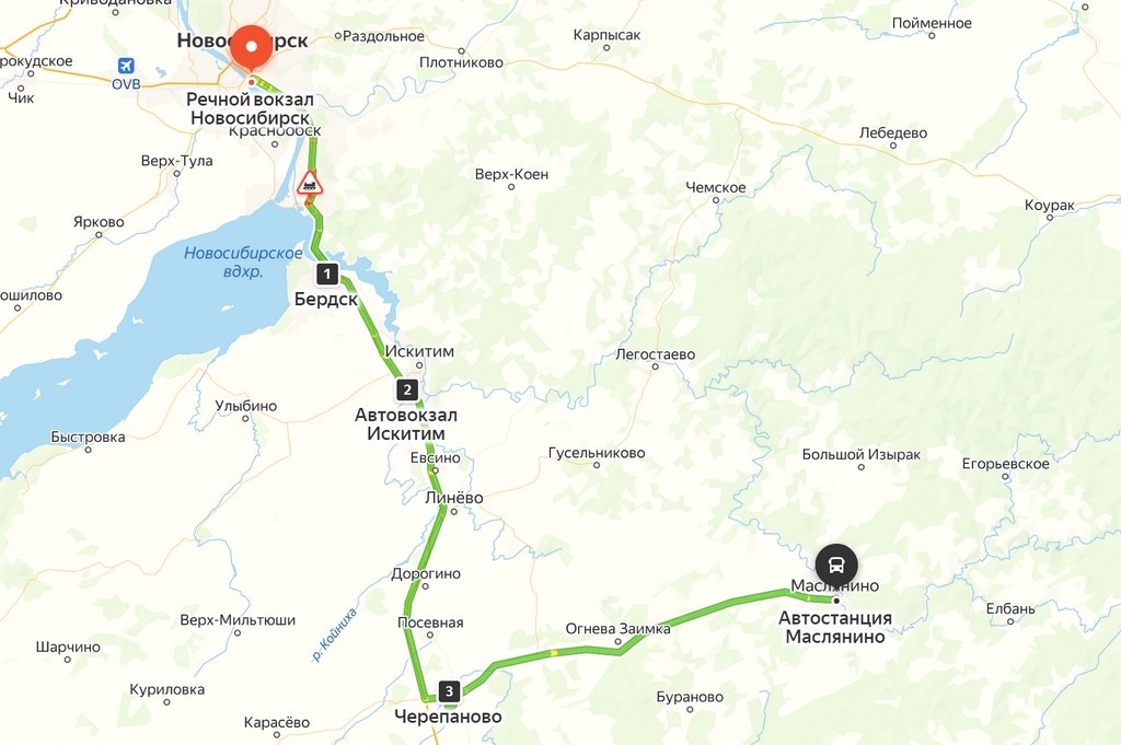 Мой вчерашний маршрут, источник - Яндекс-карты