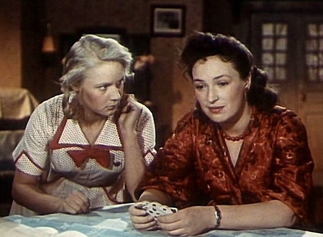 Кадр из фильма «Большая семья» (1954). Скриншот.