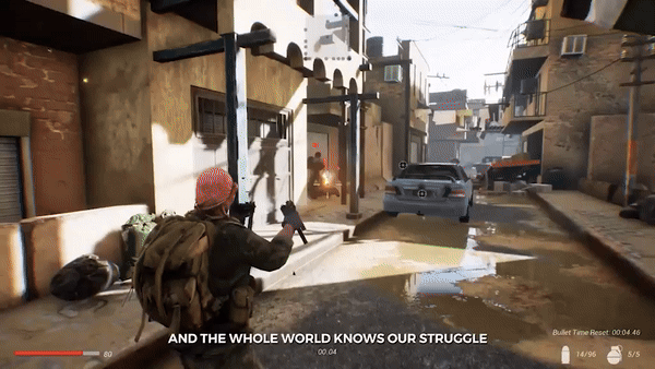 Fursan al-Aqsa: The Knights of the Al-Aqsa Mosque. Игра бразильского разработчика палестинского происхождения. Герой мстит израильтянам за смерть своей семьи из-за ракетных ударов Израиля по Палестине.