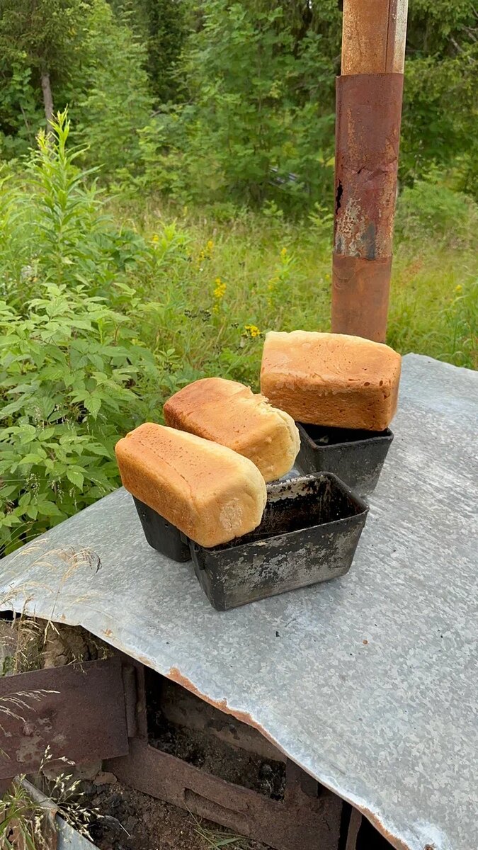 Свежий хлеб из лесной печи. Фото и продукт автора