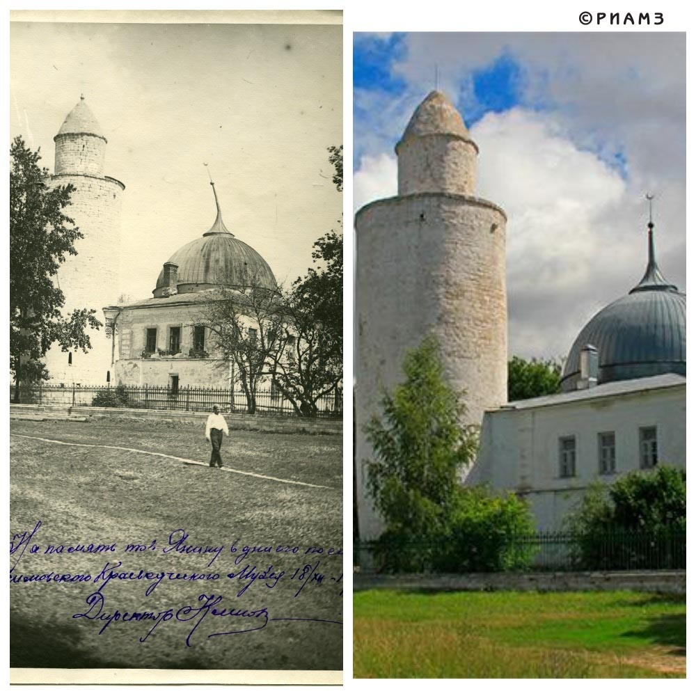 Ханская мечеть в Касимове в 1941 году и в наши дни