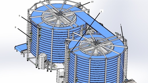 Система охлаждения спирального типа в комплекте (конвейеры ленточные)
