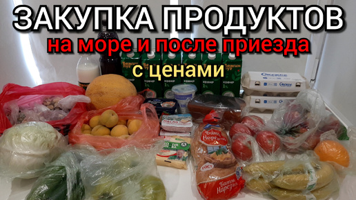 закупка продуктов на море и после возвращения для семьи с ценами