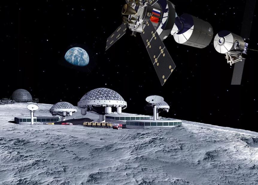    Возможный концепт лунной базы / © иллюстрация РИА Новости