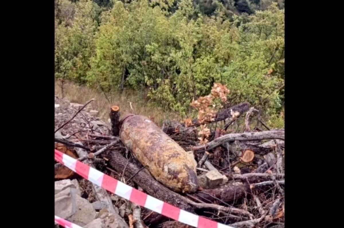    Около трассы М-4 «Дон» в Краснодарском крае нашли авиабомбу времен ВОВ