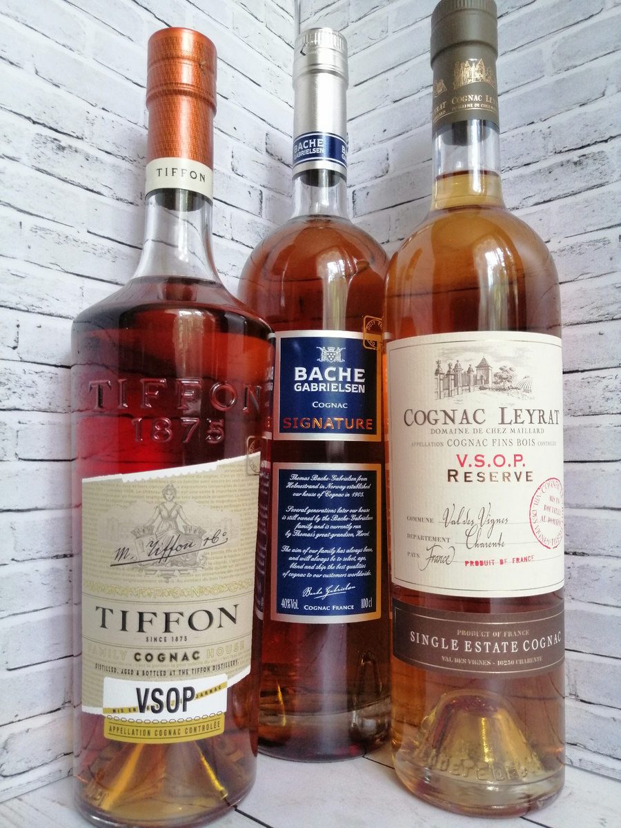 Коньяки Leyrat VSOP, Tiffon VSOP и Bache-Gabrielsen Signature