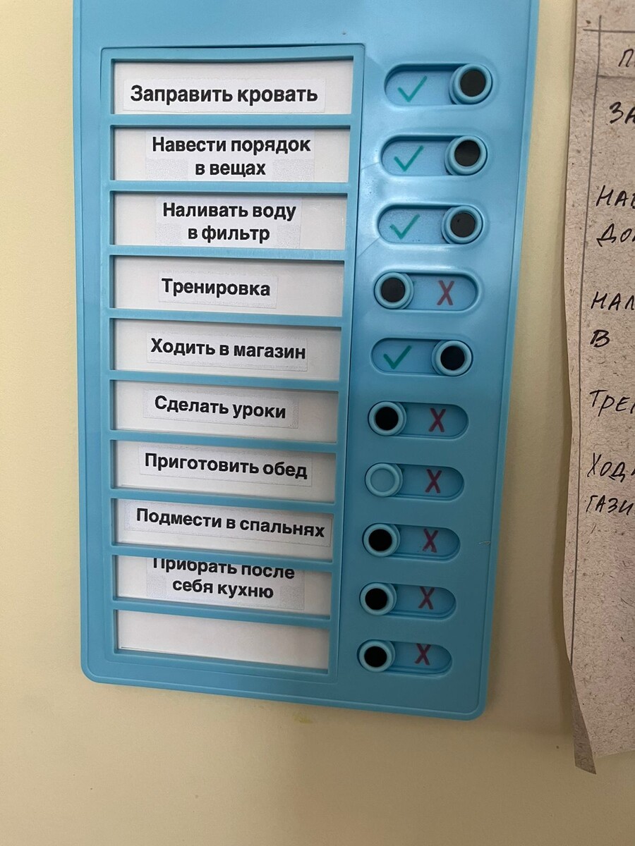 Это не на один день, а на неделю. В какие дни что выполнять расписано в другом планере, рядом.