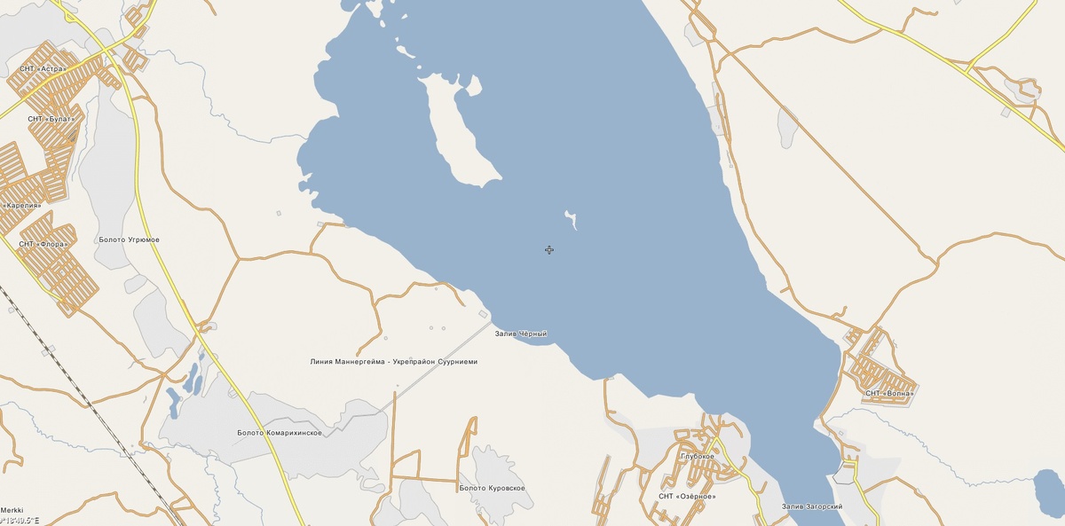 Расположение ДОТов укрепрайона Суурниеми на картах Викимапии