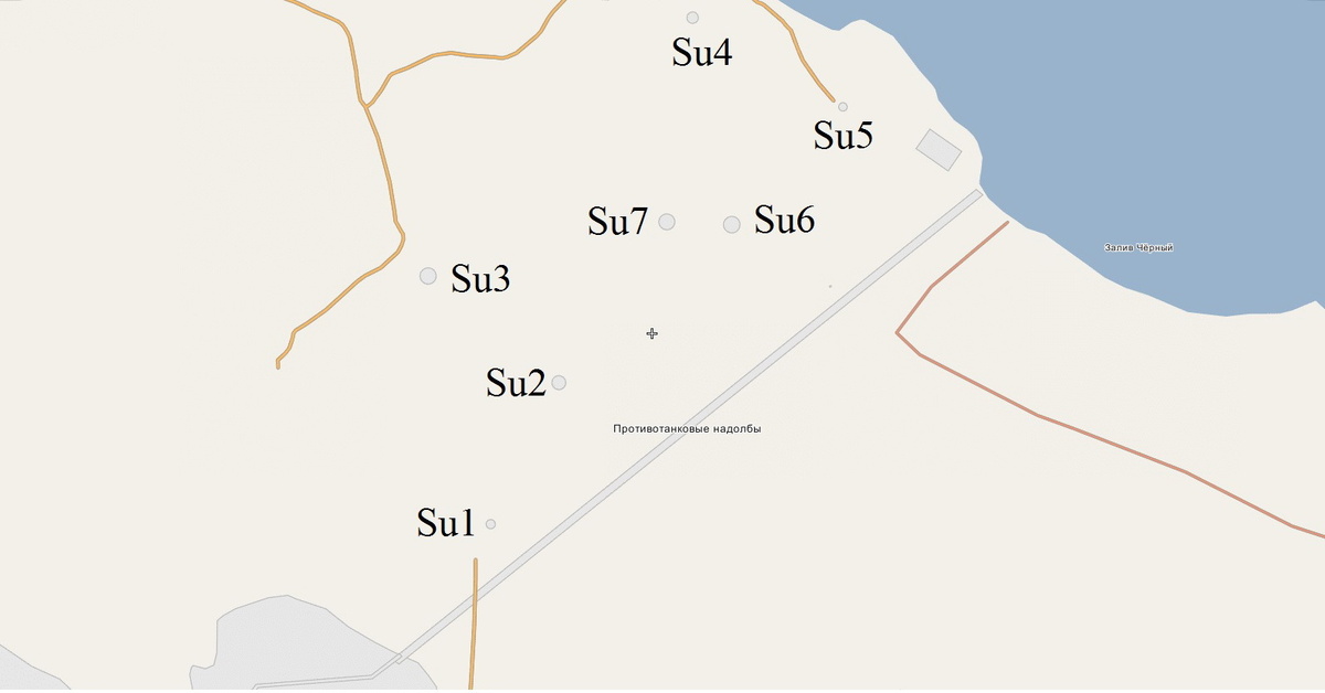 Расположение ДОТов укрепрайона Суурниеми на картах Викимапии