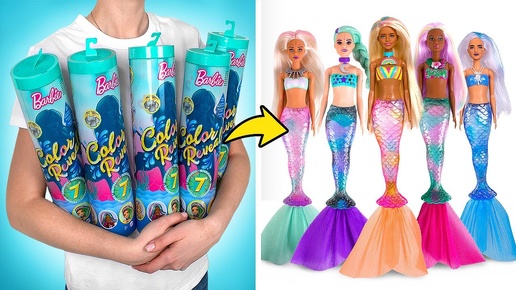 Распаковка серии Barbie Colour Reveal Mermaids. Макияж и аксессуары для кукол