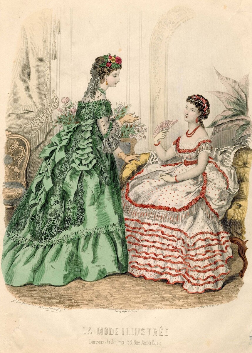 Вечерние наряды, 1870 год. 