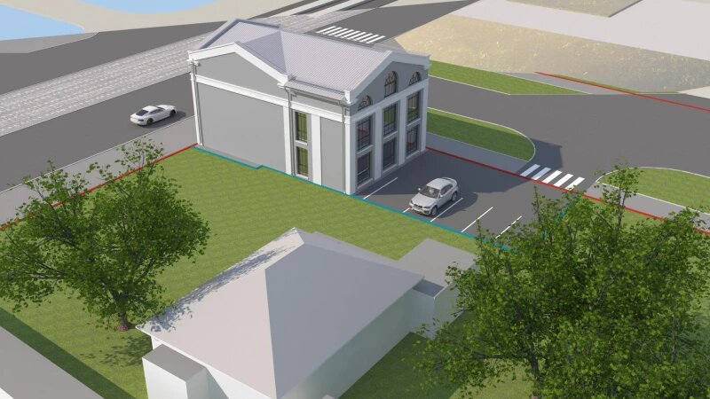     Обновленный проект административного здания на ул. Пролетарская, 123, вариант 1. Мастерская Золотова