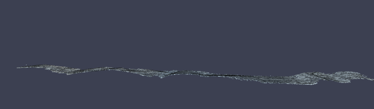 Рисунок 2. Общий вид облака на платформе SAREX, включающего в себя только рельеф местности 