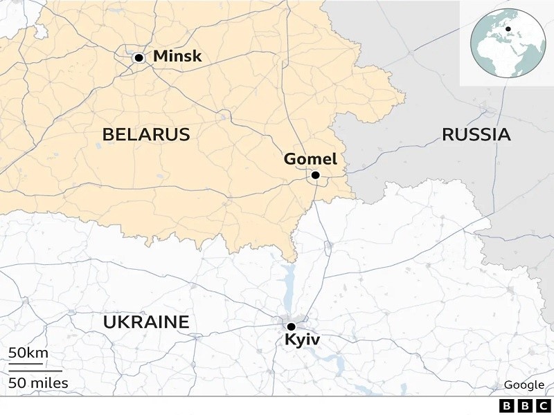 Карта пограничья с Россией и Беларусью.