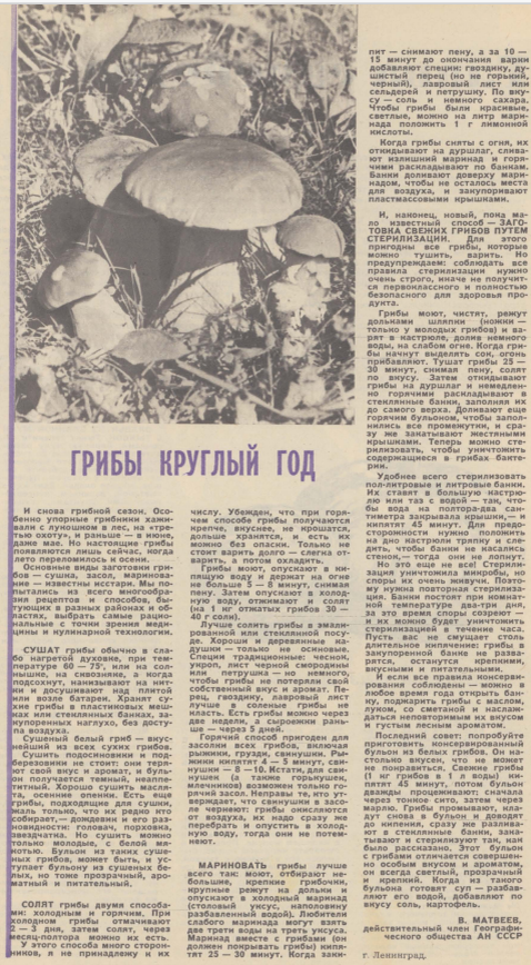 фрагмент страницы журнала "Работница" 8/1974