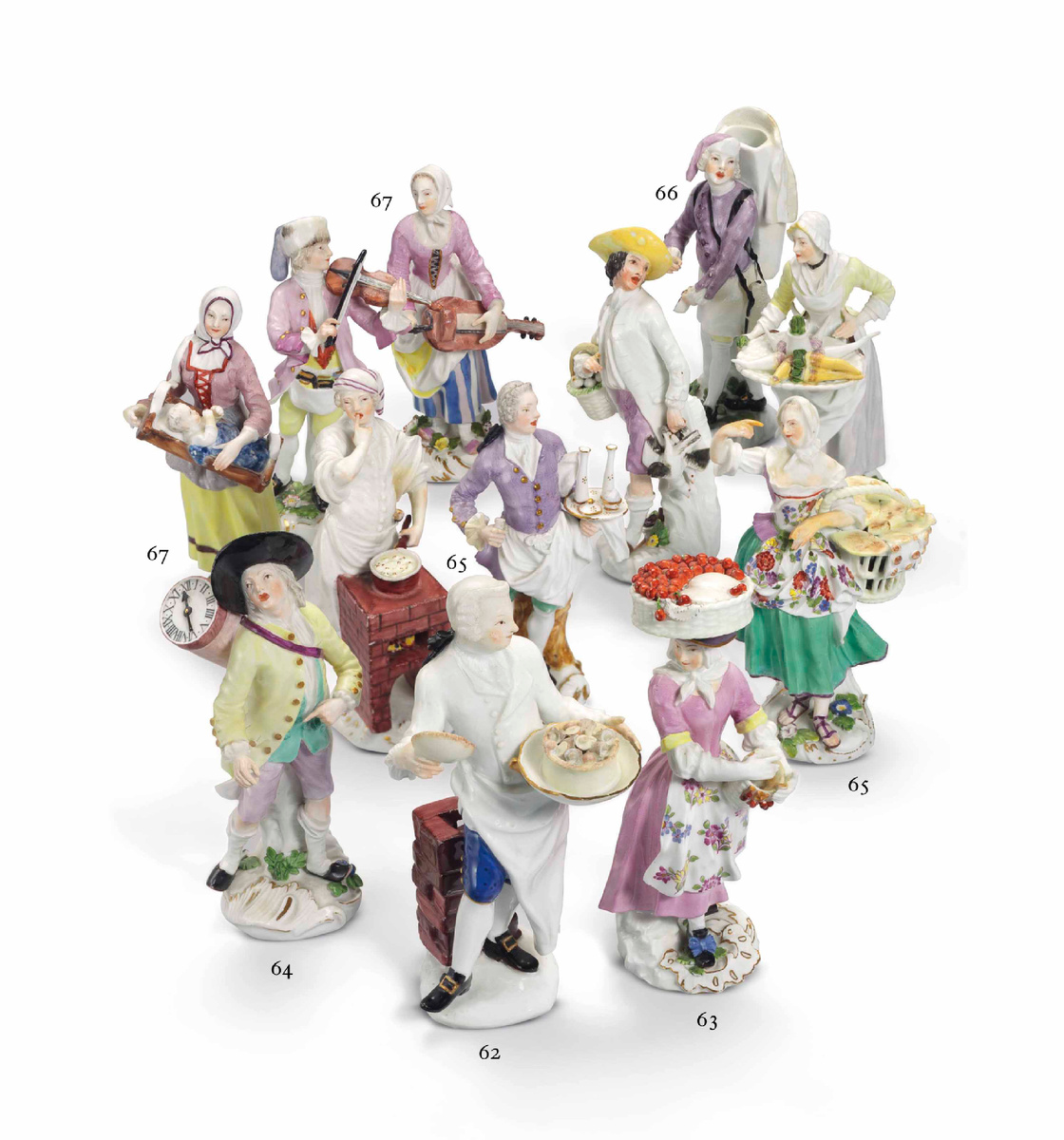 Статуэтки из серии «Уличные торговцы». Meissen 1750 гг