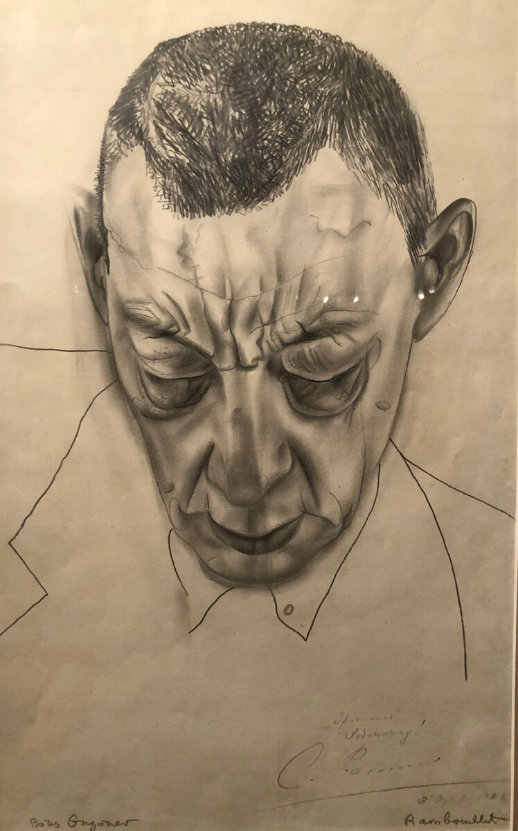 Эскиз к портрету Рахманинова за роялем.