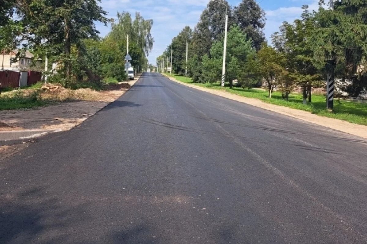    В Тарусе Калужской области завершают ремонт въезда в город