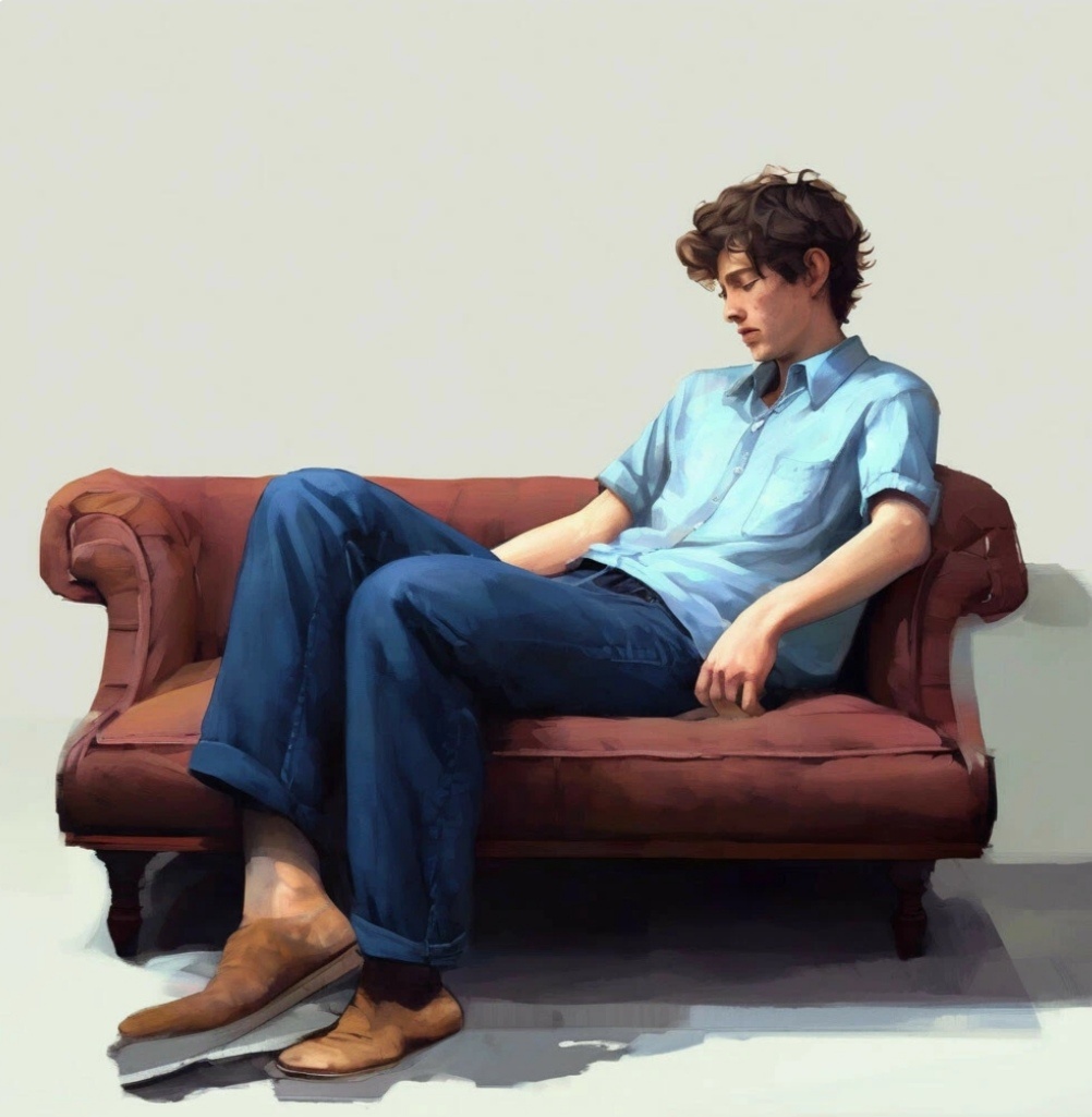 Шикарный образ гиподинамии от нейросети! 