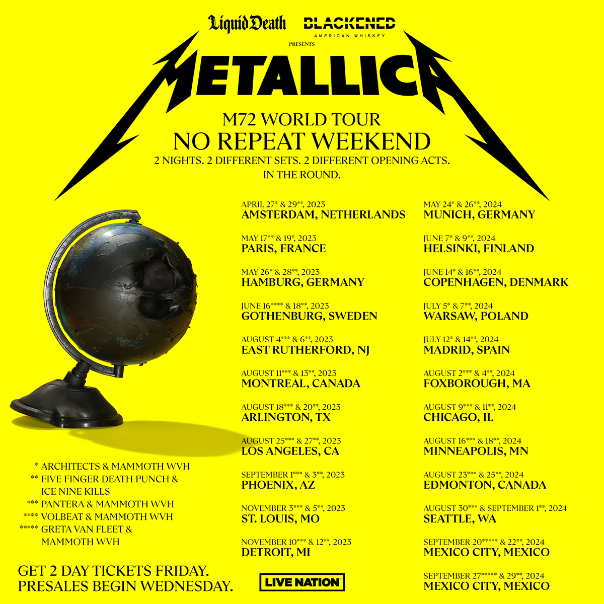 Постер концертного тура «M72 World Tour».